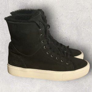 UGG Australia Women's Beven Sneaker Shoes Black High Top Size 10 Suede